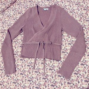 American Eagle Outfitters ballet wrap knit top